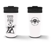 Storline Pyramid Europe Nightmare Before Christmas Thermobecher aus Metall (CHEERS TO FEARS Design) 450ml Kaffee-Reisebecher - Offizielles Lizenzprodukt, Schwarz Oder Orange