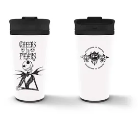 Storline Pyramid Europe Nightmare Before Christmas Thermobecher aus Metall (CHEERS TO FEARS Design) 450ml Kaffee-Reisebecher - Offizielles Lizenzprodukt, Schwarz Oder Orange