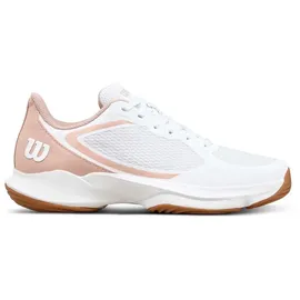 Wilson Hurakn Lite Laufschuhe weiß beige Damen Padel-Schuh, Weiß/Rosa/Gum1a, Gr. 38 2/3