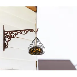 Esschert Design Halterung für Hängekörbe Gusseisen 2,1 x 25,2 x 18,5 cm braun