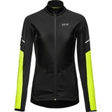 Gore Wear Herren Women Thermo Zip Shirt Langarm, Black/Neon Yellow, 40 EU