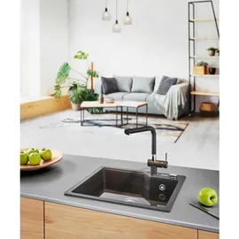 Franke Urban UBG 610-56 links Einbauspüle schwarz matt Excenterbetätigung 540 x 480 mm