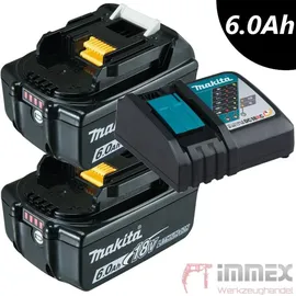 Makita Power Source Kit 18 V Li-Ion 2 x 6,0 Ah + DC18RC Ladegerät 199480-6