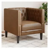 vidaXL Chesterfield-Sessel Kunstleder 59 x 70,5 x 77,7 cm Braun