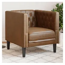 vidaXL Chesterfield-Sessel Kunstleder 59 x 70,5 x 77,7 cm Braun