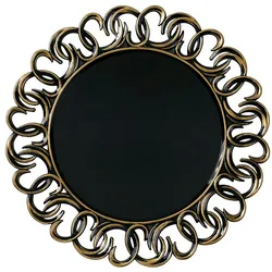 Dekoteller 32cm Kunststoff mit offenem Ornament Rand - Schwarz / Gold