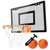 VirtuFit Pro Mini Basketballbrett mit 2 Bälle und Pumpe - Schwarz - Basketballkorb