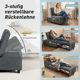 Homcom Schlafsessel 4-in-1 Textil 181 x 43 x 65,5 cm Grau mit Kissen