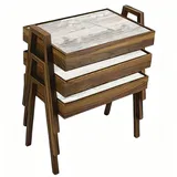 JV Möbel Elegantes Grau Holz 35 x 35 x 50 cm
