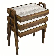 JV Möbel Elegantes Grau Holz 35 x 35 x 50 cm
