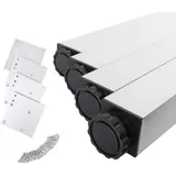 MS Beschläge 4er Set Tischbein Möbelbein Tischfuss Möbelfuss 710mm Eckig 46mm x 46mm Chrom Matt