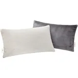s.Oliver Kissenhülle Double Soft 2er-Pack Flausch anthrazit/hellgrau Größe 30x50 cm