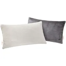 s.Oliver Kissenhülle Double Soft 2er-Pack Flausch anthrazit/hellgrau Größe 30x50 cm