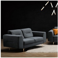 Beautysofa 2-Sitzer VENEZIA, Relaxsofa im modernes Design, mit Metallbeine, Zweisitzer Sofa aus Velours grau