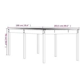 vidaXL Gartentisch 203,5 x 100 x 76 cm Weiß