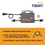 Balkonkraftwerk 800w Tsun Mikrowechselrichter TSOL-MS800 wifi+5 Meter AC-Kabel