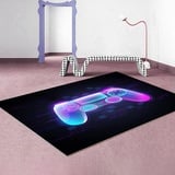 Gamer Rutschfeste Fußmatte Teppich Schlafzimmer 3D Controller Teenager Graffiti Spielkonsole Großer Dekoration Rugs Kinder Wohnzimmer Spiel Krabbelmatte (120x160cm, Controller für Spielkonsolen 1)