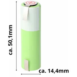 AccuCell Akku passend für den Braun 3731 Akku, 3738 Akku 50,1 x 14,4mm, 1,2 Volt und 2500mAh