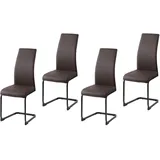 Hti-Living Schwingstuhl SallyP Kunstleder braun 4er Set