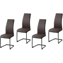 Hti-Living Schwingstuhl SallyP Kunstleder braun 4er Set