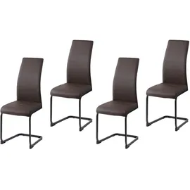 Hti-Living Schwingstuhl SallyP Kunstleder braun 4er Set