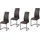 Hti-Living Schwingstuhl SallyP Kunstleder braun 4er Set