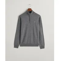 GANT Superfine Lambswool Halbzippullover - Charcoal Melange - M