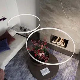 Sollux Lighting Hängelampe Pendelleuchte Wohnzimmerleuchte weiß LED Ring Designleuchte L 55 cm