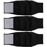 Beilei Creations Premium Waschbare Bauchbänder für Rüden, 3er Pack Hundewindeln & Hundebauchbänder (S, Schwarz)