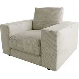 KAWOLA Sessel MADELINE Cord 119 x 88 x 106 cm cremeweiß