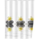 Wenko Duschvorhang Stones with Flower 180 x 200 cm mehrfarbig