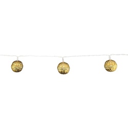 Nordlux batteriebetriebene LED Lichterkette 10-tlg. mit Gold-Kugeln Innen