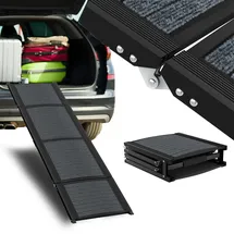 NAIZY Hunderampe 156cm Klappbare Hundetreppe Ramp mit Anti-Rutsch Matten Haustierrampe Kunststoff Kofferraumrampe Einstiegshilfe für Hund/Katz/Haustier bis 90 kg,