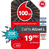 Vodafone Prepaid Prepaid CallYa Allnet L | 20 EUR Startguthaben | 1 Monat 100GB | 5G-Netz
