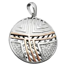 GALLAY Anhänger 24mm bicolor Silber 925