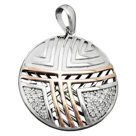 GALLAY Anhänger 24mm bicolor Silber 925