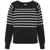 VIVANCE Streifenpullover Damen schwarz-weiß Gr.40/42