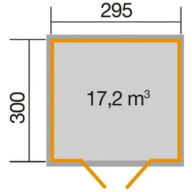 Weka Gartenhaus 219 2,95 x 3,00 m anthrazit