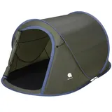 Spetebo Pop Up Wurfzelt grün 220 x 120 cm - 2 Personen - Sofortzelt für Trekking und Camping - Automatisches Einhandzelt Outdoor Festival Zelt inklusive Heringe + Spannseile wasserdicht