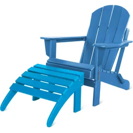 ASPERO Gartenstuhl Adirondack 75 x 75 x 83 cm blau