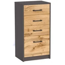 home collective Kommode 45 x 85 x 35 cm Graphit/Eiche