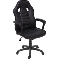 MCW Bürostuhl MCW-F59, Schreibtischstuhl Drehstuhl Racing-Chair Gaming-Chair, Kunstleder schwarz