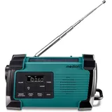 MEDION E66805 Kurbelradio (Solar, Dynamo Handkurbel, Baustellenradio, PLL UKW Radio, Taschenlampe IPX4 Spritzwasserschutz, SOS Notfall Funktion) - Schwarz/Türkis