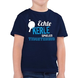 Shirtracer T-Shirt Echte Kerle spielen Tischtennis – Kinder Sport Kleidung – Jungen Kinder T-Shirt tischtennis shirt – t-shirt witzig – coole jungen kleidung blau 164 (14/15 Jahre)