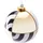 Brubaker Premium Weihnachtskugel mit Kreis Muster - Gold, Schwarz und Weiß - 10 cm Baumkugel aus Glas mit Porzellan Topper - Hergestellt in Handarbeit - Christbaumschmuck Christbaumkugel