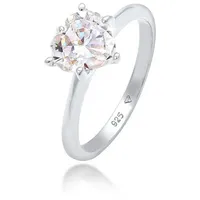 Elli Fingerring Herz Zirkonia Verlobungsring Solitär 925 Silber silberfarben 58