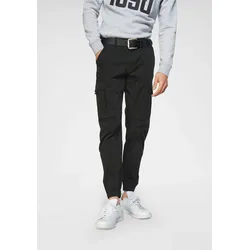 Cargohose JACK & JONES "PAUL FLAKE", Herren, Gr. 36, Länge 36, schwarz, Obermaterial: 98% Baumwolle, 2% Elasthan, modisch, Hosen