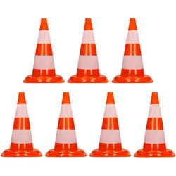 ECD Germany 7er Pack Warnkegel Warnleitkegel Verkehrsleitkegel Pylon Sicherheit 47 cm Kegel