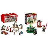 LEGO 71787 NINJAGO Kreative Ninja Steinebox, Spielzeug Aufbewahrungskiste mit Ninja-Auto und Motorrad, Dojo und Minifiguren für Kinder ab 5 Jahren & 71788 NINJAGO Lloyds Ninja-Motorrad, ab 4 Jahren