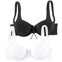 Saturday Knight PETITE FLEUR Dekolleté-BH Damen weiß+schwarz Gr.80D